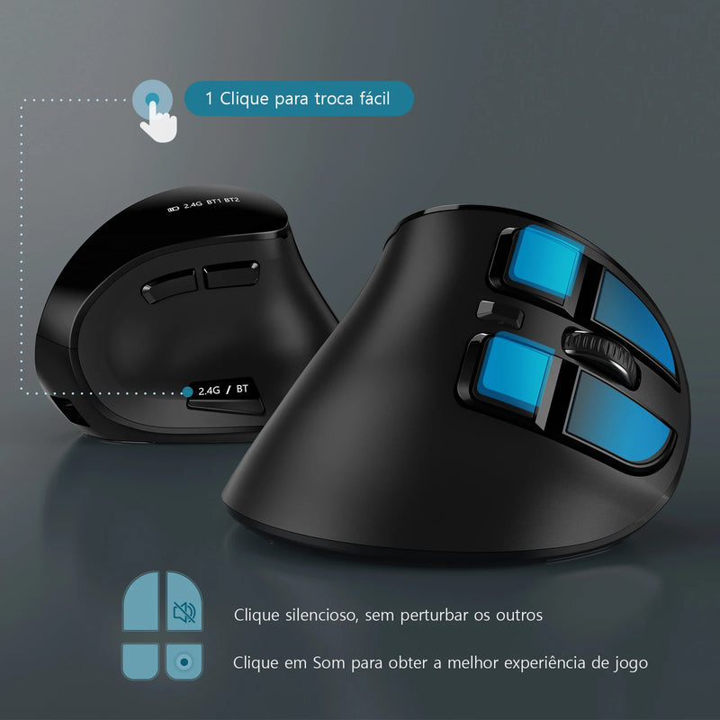 Mouse Vertical sem Fio