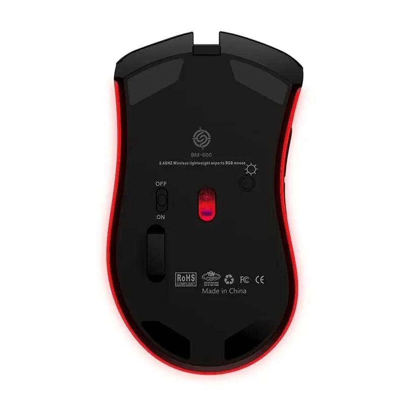 Mouse Sem Fio com Luz RGB