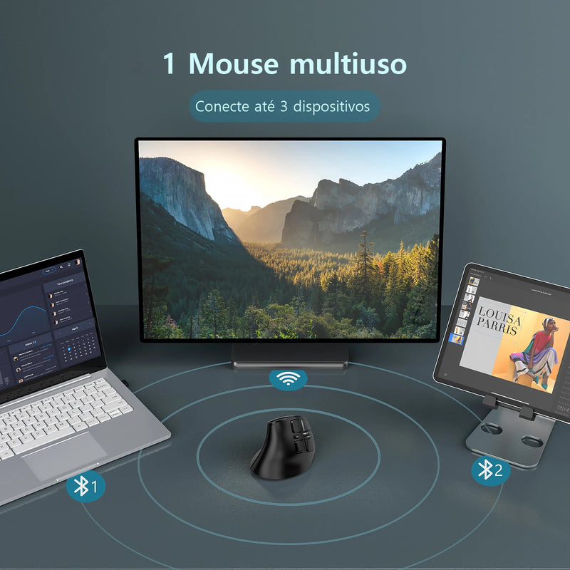 Mouse Vertical sem Fio